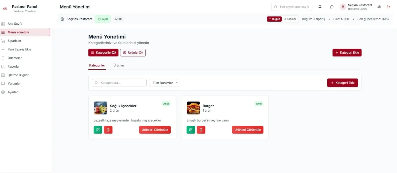 Arzuio NFC Menu System — ekran 5