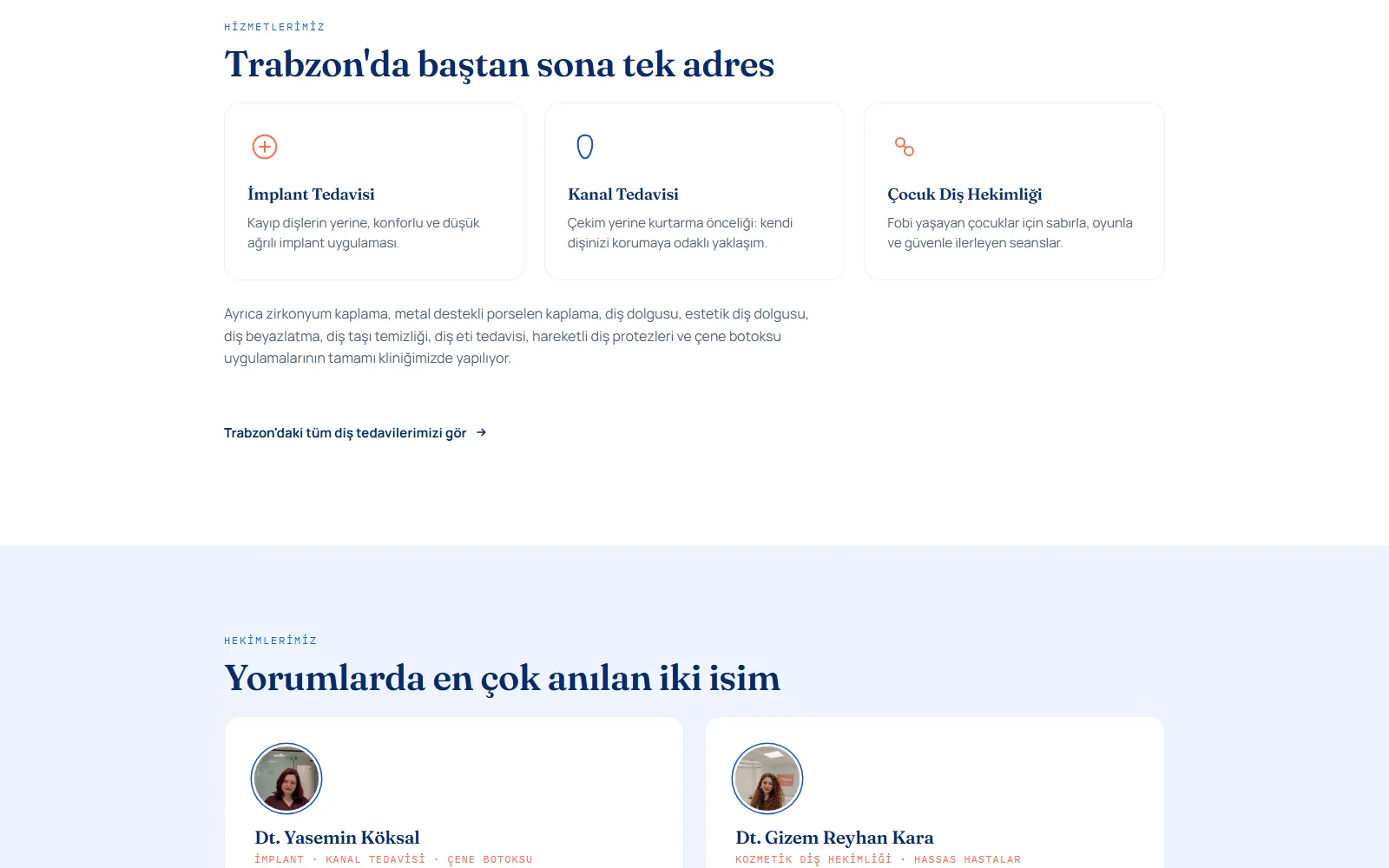 Dent Mavi — Trabzon Diş Kliniği Web Sitesi ve Yerel SEO Altyapısı