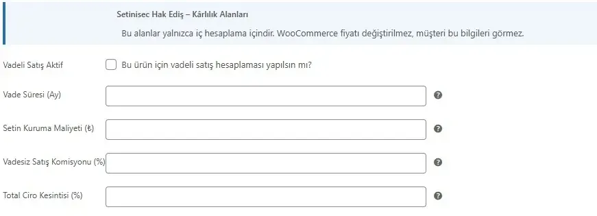 WooCommerce Hak Ediş ve Finansal Raporlama Sistemi — ekran 1